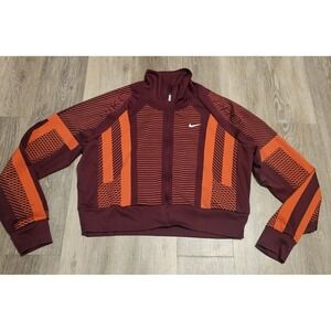 Nike Pro Dri-FIT  Zip-Up Jacket. Women's Medium. Maroon/Orange